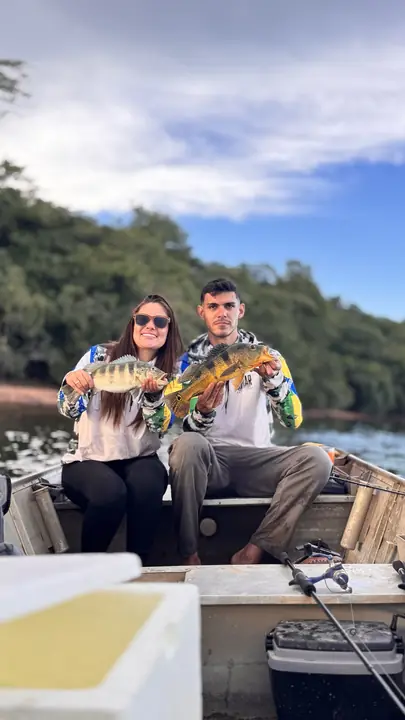 Tucunaré pescado no Pantanal